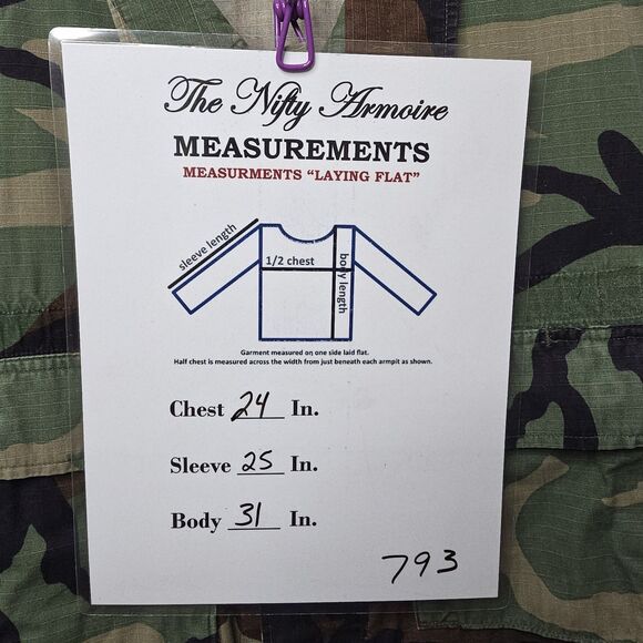 Military Coat M Long Green Camo BDU Combat Woodland Top Shirt Army USMC 80s - Picture 4 of 4